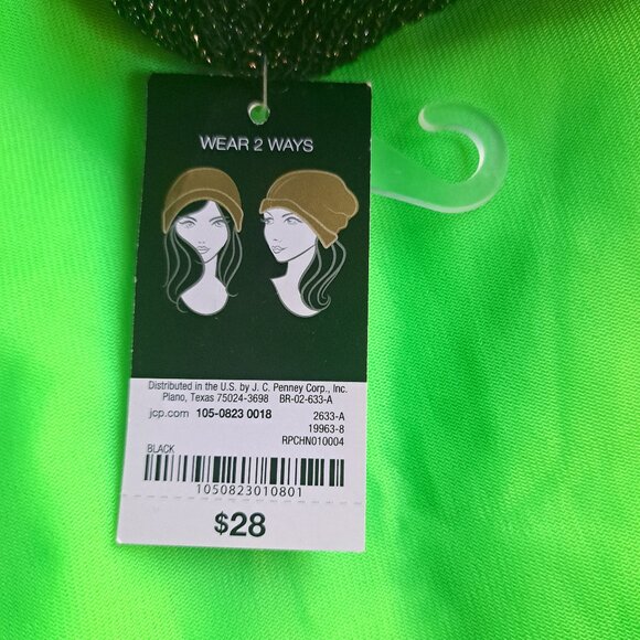 NWT Hat beanie style Black with silver and gold sparkles - Picture 3 of 3